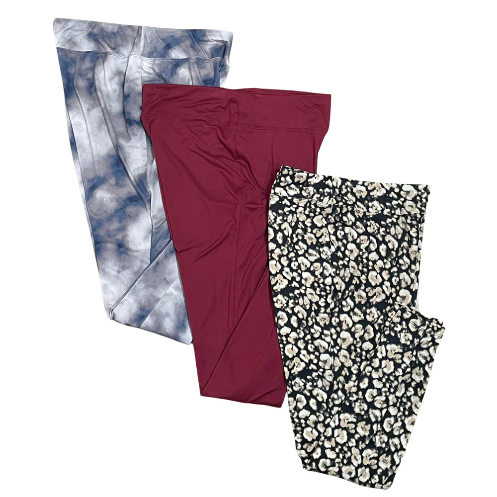 Lot of 3 Pairs New Directions Studio Sz M Ankle Leggings 28.5" Ins Stretch Knit